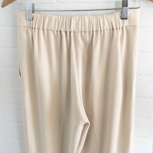 Aritzia Babaton Pants Full lenght Cream Minimalist Old Money Darted Pockets Sz 4 - Picture 9 of 14